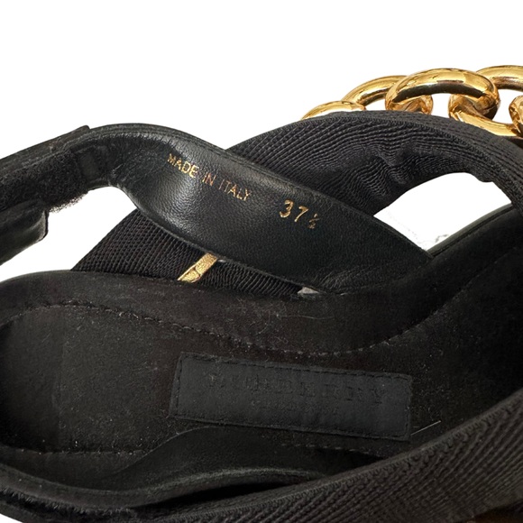Burberry Canvas Chain-Link Accents Slingback Sandals - Picture 3 of 6